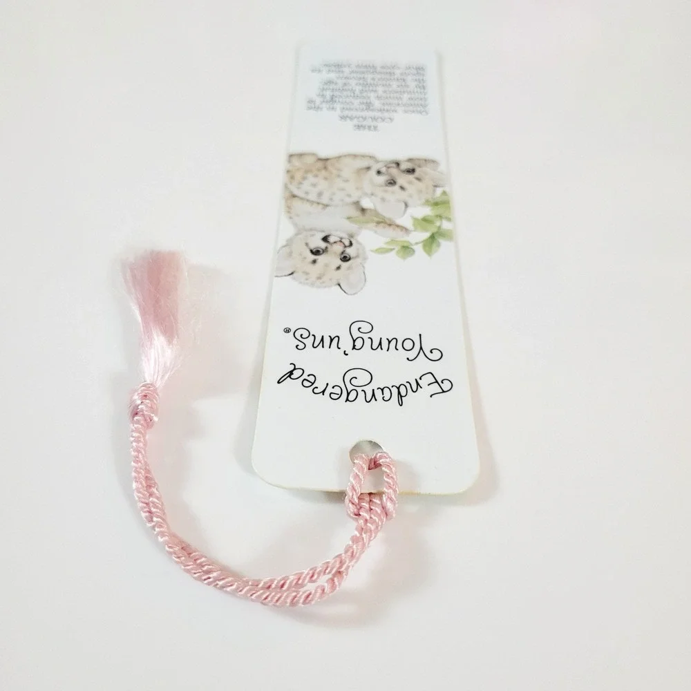 Vintage 80s Cougar Cubs Tassel Bookmark Endangered Young'uns, USA Antioch H-1449